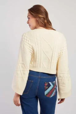 Clearance Pull en maille torsadée manches amples CARIGNAN La Maille|Les Gilets, Cardigans & Pulls