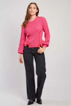 Cheap Pull en maille uni cotelé CARLA La Maille|Les Gilets, Cardigans & Pulls