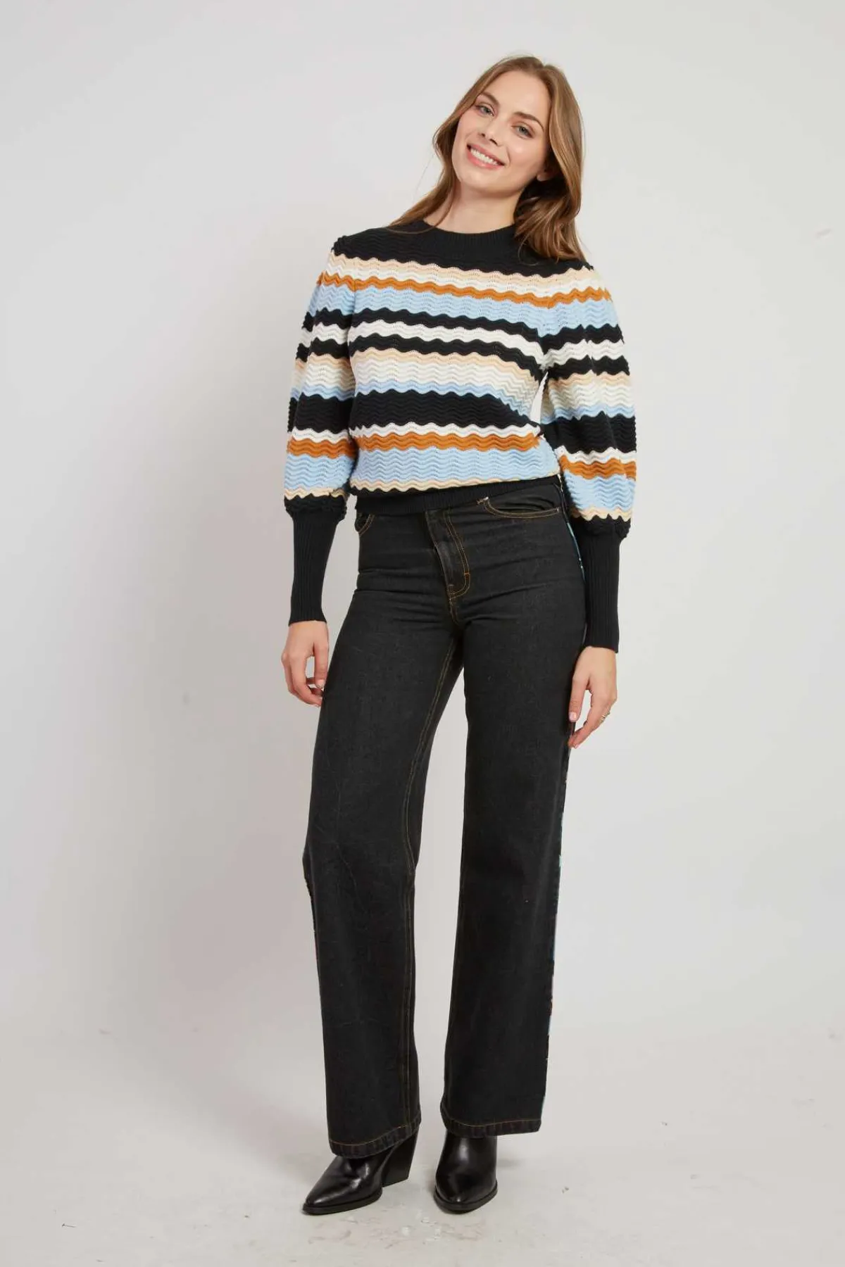 Clearance Pull rayé manches bouffantes CAHORS La Maille|Les Gilets, Cardigans & Pulls