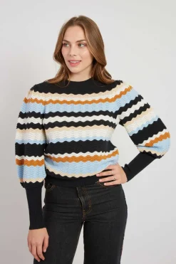 Clearance Pull rayé manches bouffantes CAHORS La Maille|Les Gilets, Cardigans & Pulls