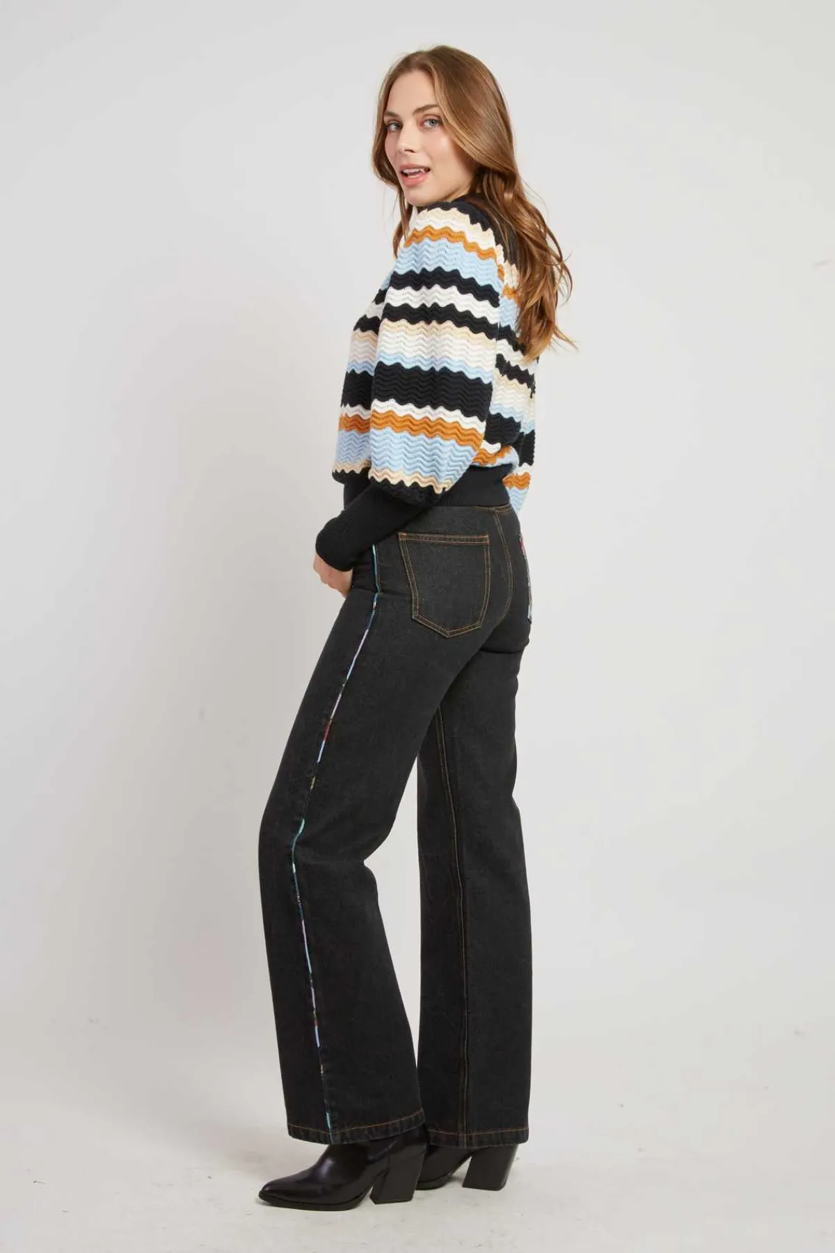 Clearance Pull rayé manches bouffantes CAHORS La Maille|Les Gilets, Cardigans & Pulls