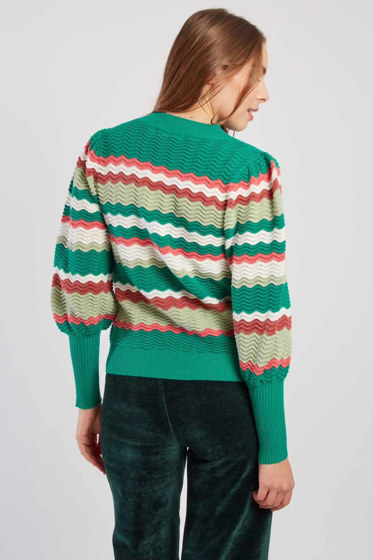 Clearance Pull rayé manches bouffantes CAHORS La Maille|Les Gilets, Cardigans & Pulls