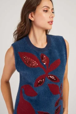 Shop Pull sans manches à paillettes CARLOTTA La Maille|Les Gilets, Cardigans & Pulls