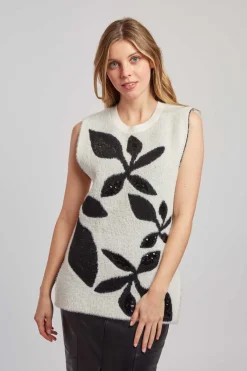 Shop Pull sans manches à paillettes CARLOTTA La Maille|Les Gilets, Cardigans & Pulls