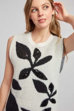 Shop Pull sans manches à paillettes CARLOTTA La Maille|Les Gilets, Cardigans & Pulls