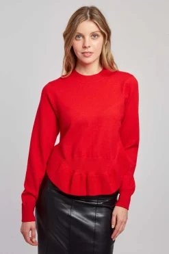 Store Pull uni en maille asymétrique CARLINE La Maille|Les Gilets, Cardigans & Pulls