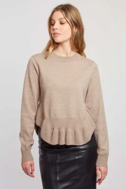 Store Pull uni en maille asymétrique CARLINE La Maille|Les Gilets, Cardigans & Pulls