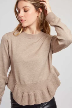 Store Pull uni en maille asymétrique CARLINE La Maille|Les Gilets, Cardigans & Pulls