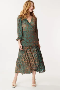 Hot Robe Ample à Manches 3/4 en jersey stretch DELIA Robes Imprimées|Robes Longues