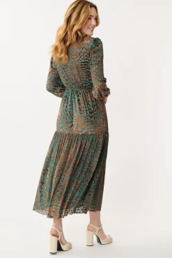 Hot Robe Ample à Manches 3/4 en jersey stretch DELIA Robes Imprimées|Robes Longues