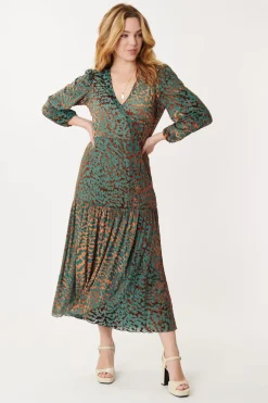 Hot Robe Ample à Manches 3/4 en jersey stretch DELIA Robes Imprimées|Robes Longues