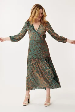 Hot Robe Ample à Manches 3/4 en jersey stretch DELIA Robes Imprimées|Robes Longues