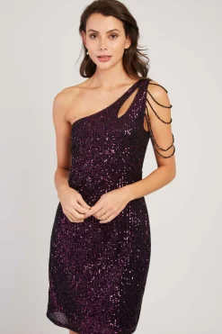 Best Sale Robe asymetrique à paillettes VENISE Robes Courtes