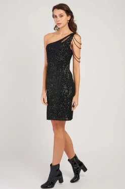 Best Sale Robe asymetrique à paillettes VENISE Robes Courtes