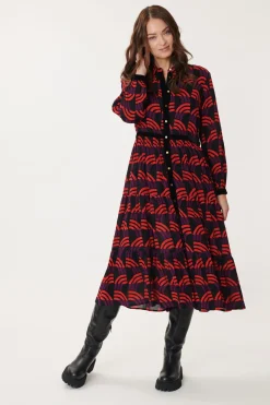 Sale Robe Chemise ALEXIA Imprimée Géométrique Robes Longues