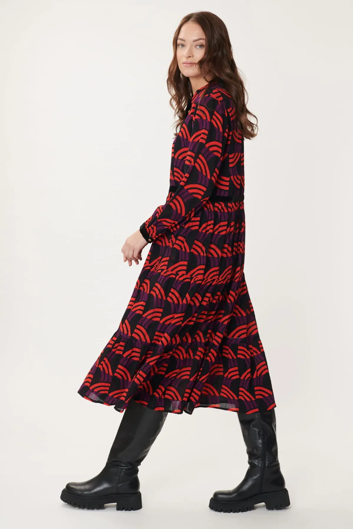 Sale Robe Chemise ALEXIA Imprimée Géométrique Robes Longues