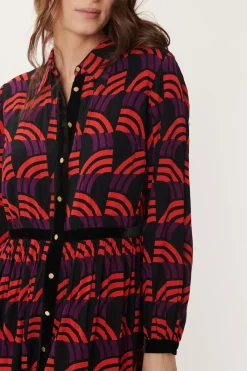 Sale Robe Chemise ALEXIA Imprimée Géométrique Robes Longues