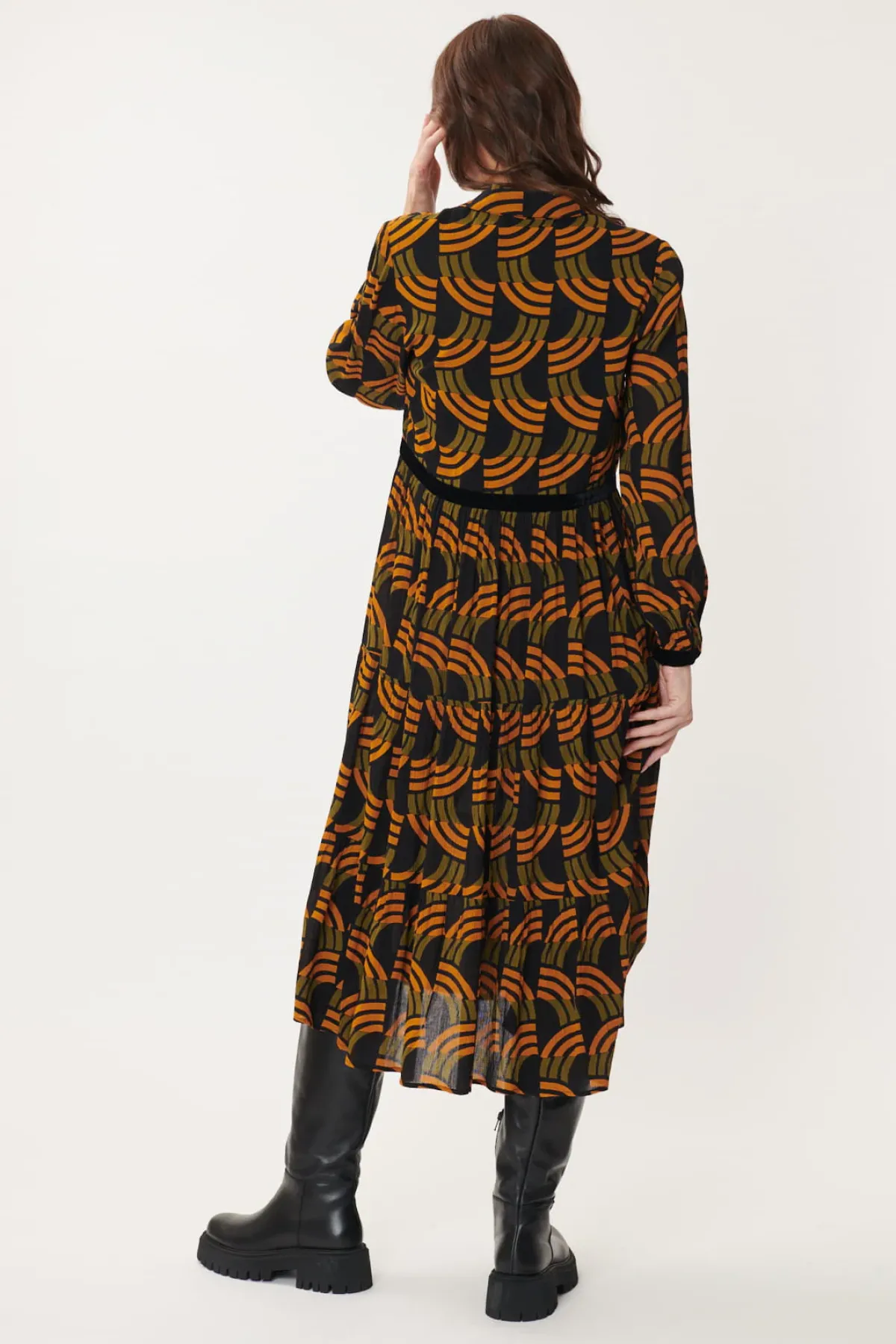 Sale Robe Chemise ALEXIA Imprimée Géométrique Robes Longues