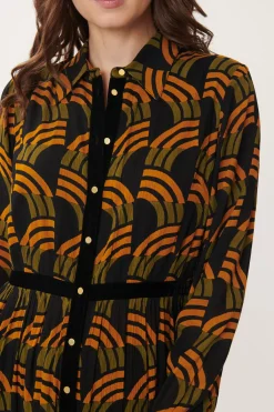 Sale Robe Chemise ALEXIA Imprimée Géométrique Robes Longues