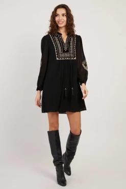 Store Robe courte brodée manches longues VANINA Robes Courtes