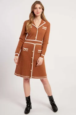 Shop Robe courte en maille avec manches longues JADE La Maille|Robes Courtes