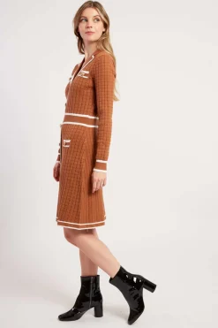 Shop Robe courte en maille avec manches longues JADE La Maille|Robes Courtes