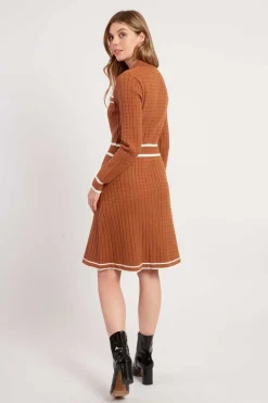 Shop Robe courte en maille avec manches longues JADE La Maille|Robes Courtes