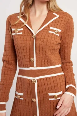 Shop Robe courte en maille avec manches longues JADE La Maille|Robes Courtes