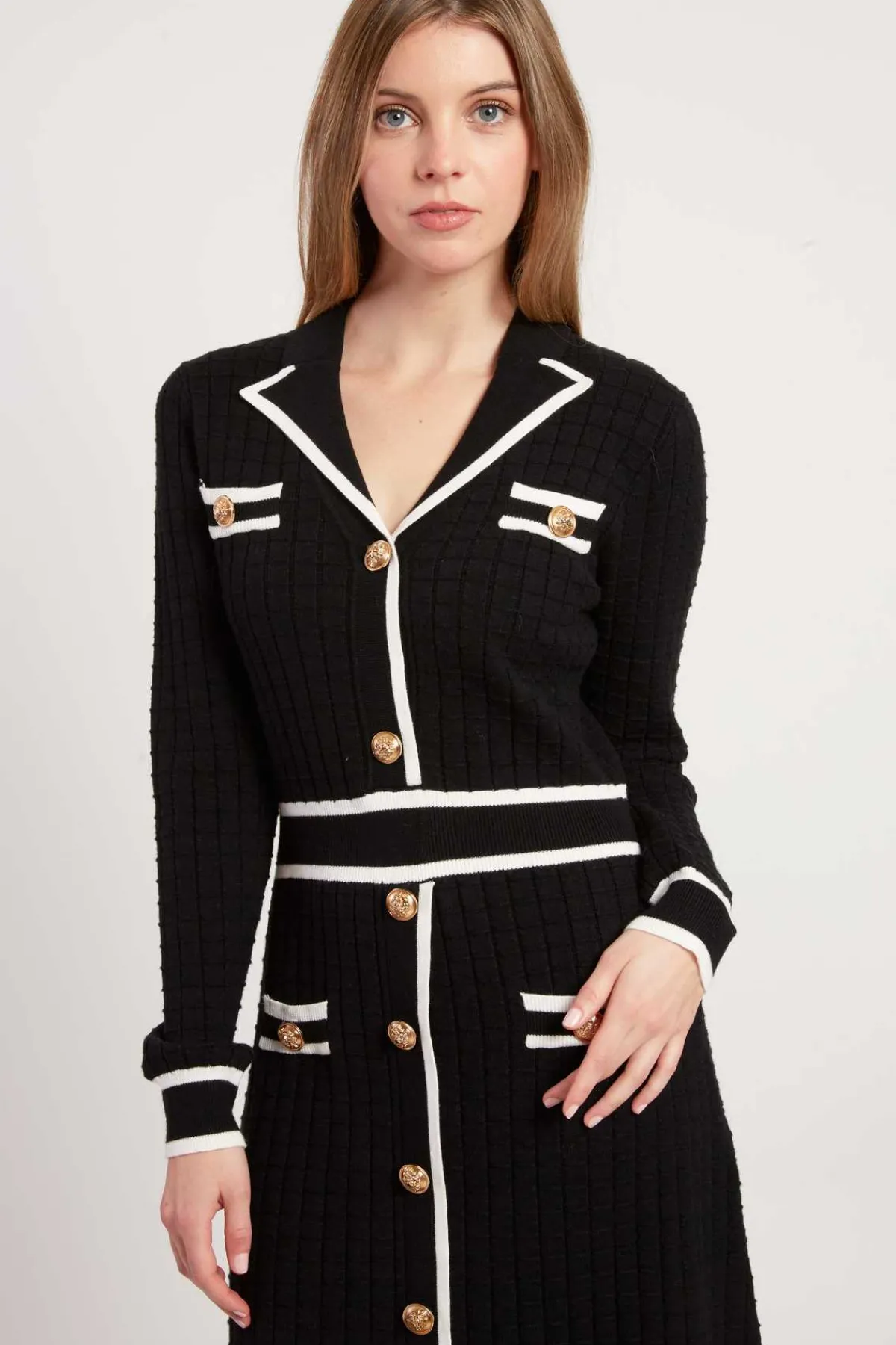 Shop Robe courte en maille avec manches longues JADE La Maille|Robes Courtes