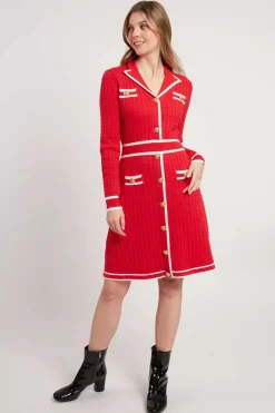 Shop Robe courte en maille avec manches longues JADE La Maille|Robes Courtes