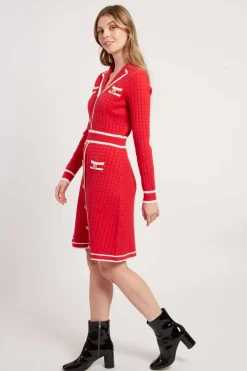 Shop Robe courte en maille avec manches longues JADE La Maille|Robes Courtes