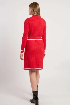 Shop Robe courte en maille avec manches longues JADE La Maille|Robes Courtes