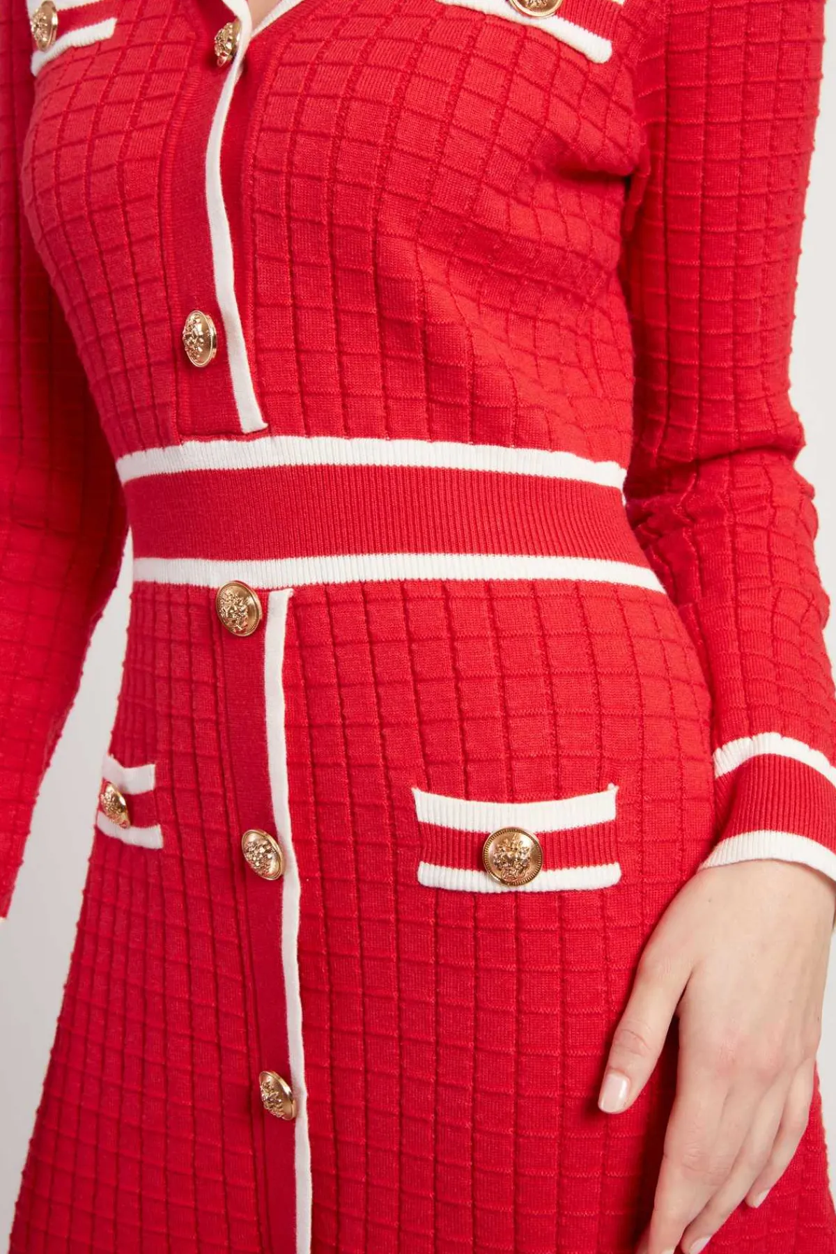 Shop Robe courte en maille avec manches longues JADE La Maille|Robes Courtes