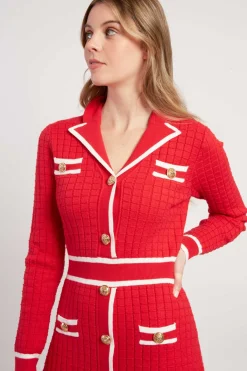 Shop Robe courte en maille avec manches longues JADE La Maille|Robes Courtes