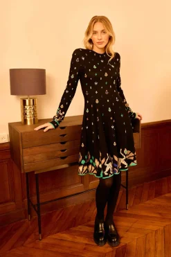 Shop Robe courte en maille col rond JEHANNE Robes Courtes