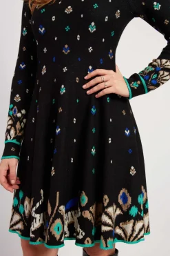 Shop Robe courte en maille col rond JEHANNE Robes Courtes