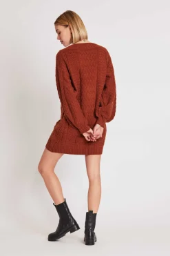 Clearance Robe courte en maille ORANGE La Maille|Robes Courtes