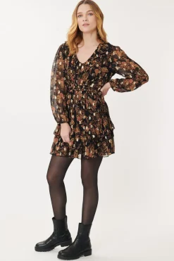 Flash Sale Robe courte imprimée et lurex ALMINA Robes Courtes