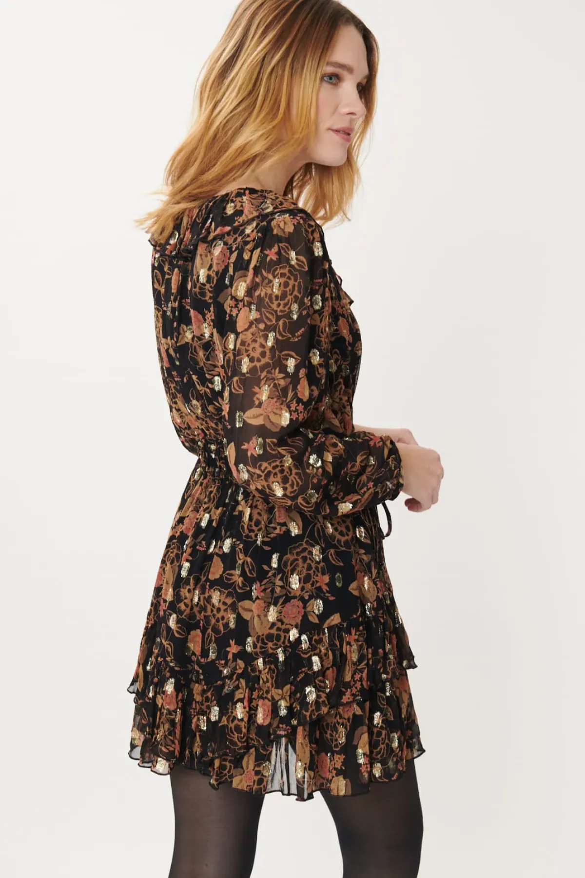 Flash Sale Robe courte imprimée et lurex ALMINA Robes Courtes