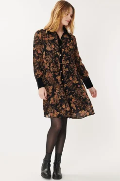 Cheap Robe courte imprimée et velours ALICIA Robes Courtes