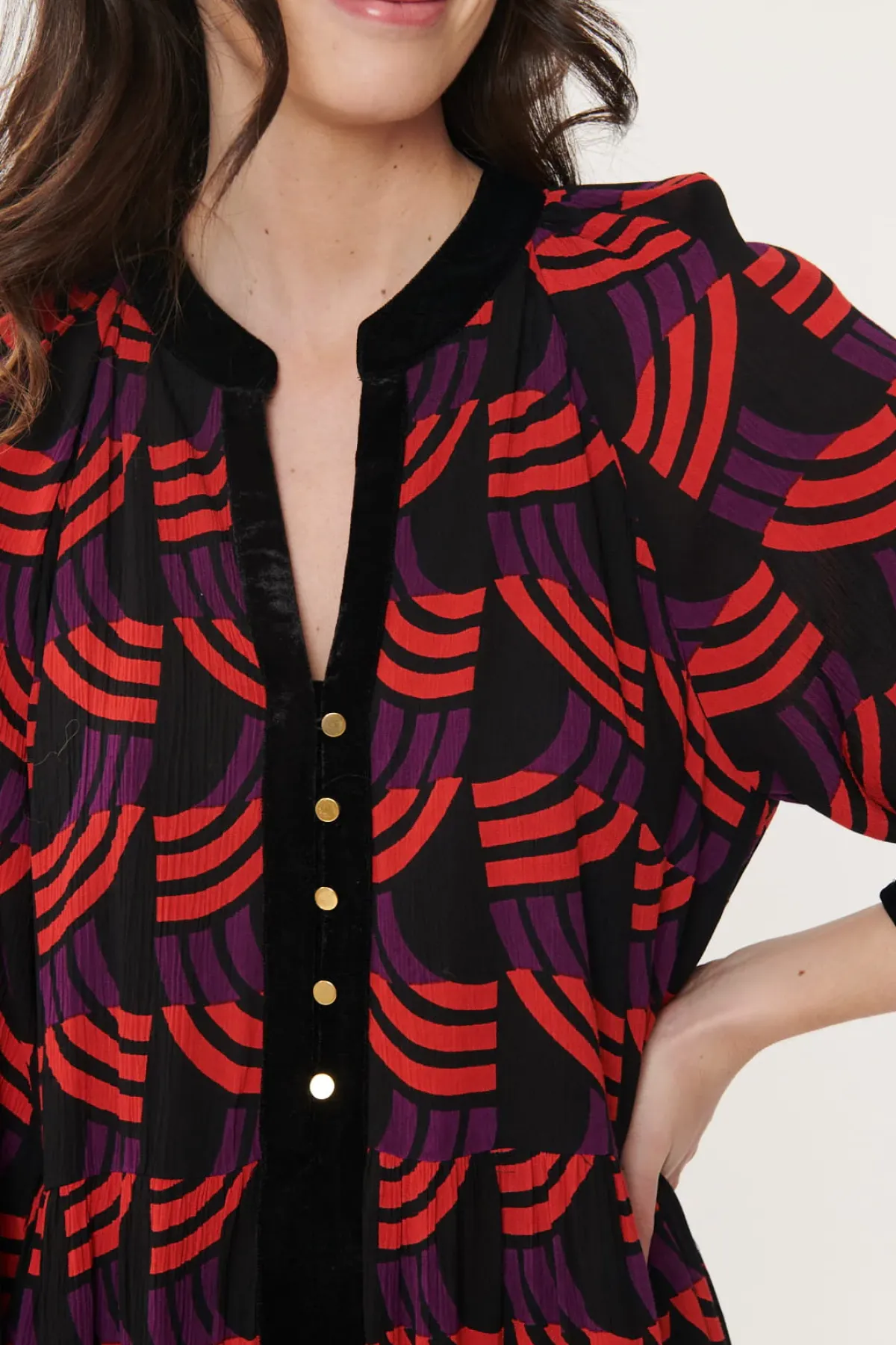 Store Robe Courte Imprimée Géométrique AINOA Robes Courtes