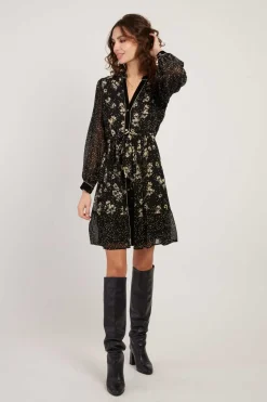 Cheap Robe courte imprimée manches longues BALTIMORE Robes Imprimées|Robes Courtes