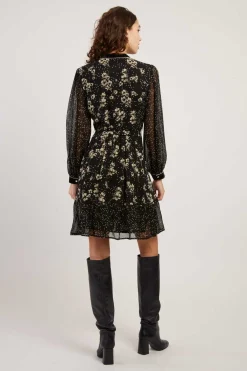 Cheap Robe courte imprimée manches longues BALTIMORE Robes Imprimées|Robes Courtes