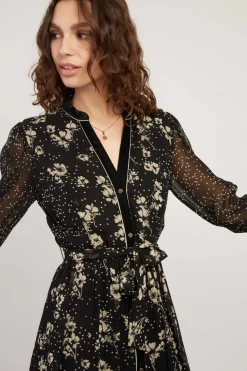 Cheap Robe courte imprimée manches longues BALTIMORE Robes Imprimées|Robes Courtes