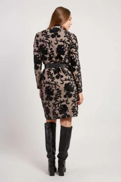 Best Sale Robe courte manches longues en maille JACINTHE Robes Courtes