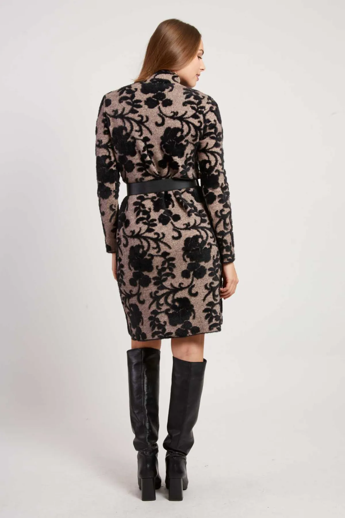 Best Sale Robe courte manches longues en maille JACINTHE Robes Courtes