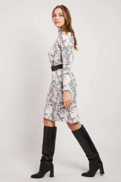 Best Sale Robe courte manches longues en maille JACINTHE Robes Courtes