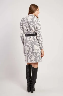 Best Sale Robe courte manches longues en maille JACINTHE Robes Courtes