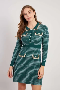 Outlet Robe courte manches longues en maille JAHORINA La Maille|Robes Courtes