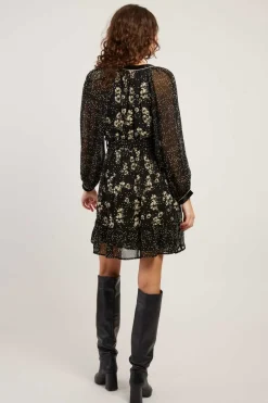 Outlet Robe courte manches longues imprimé floral BALTHAZAR Robes Imprimées|Robes Courtes